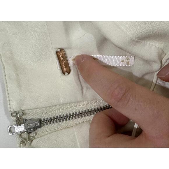 NWT Free People Modern Femme Cream Snow Vegan Leather Short Mini Skirt- Size 6 - Picture 6 of 9